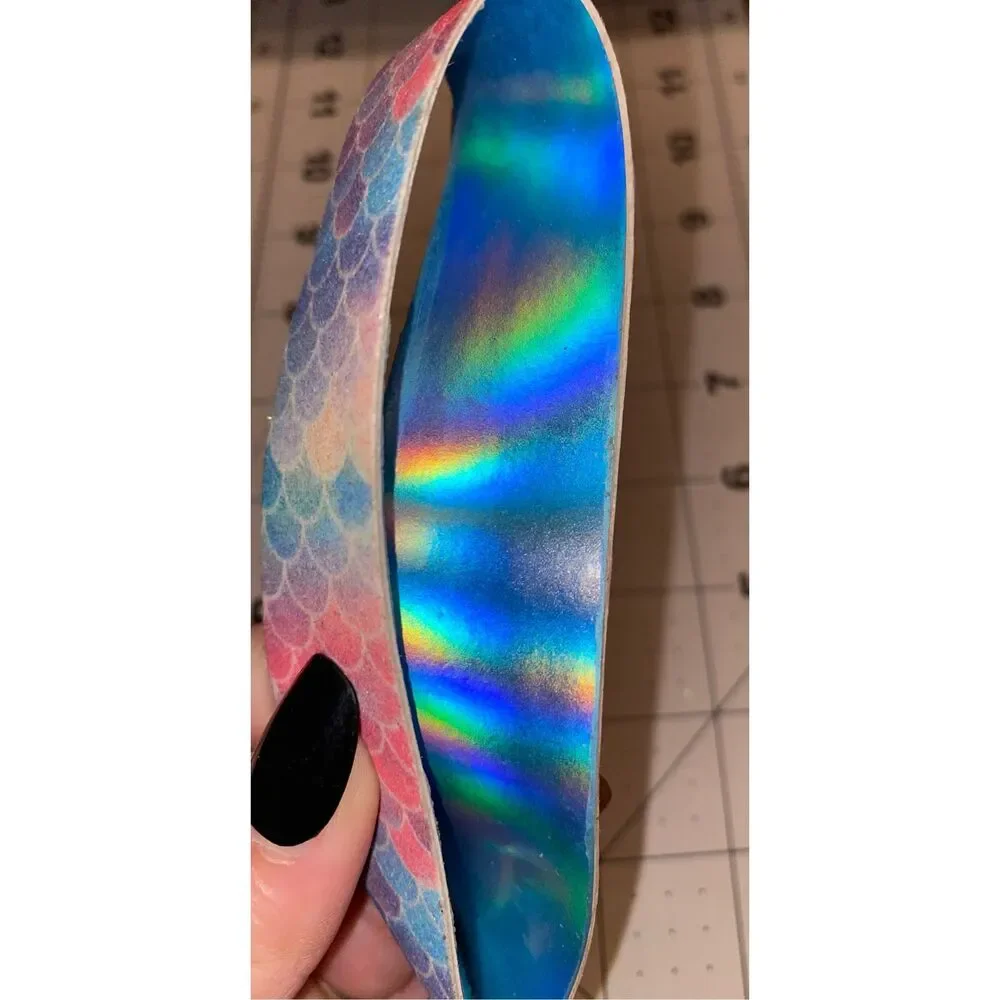 ☀️3/$9☀️ Glitter Mermaid Printed Faux Leather Keychain Holder with Tassel